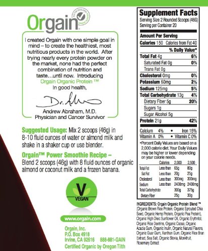 Organic Protein Nutritional Facts